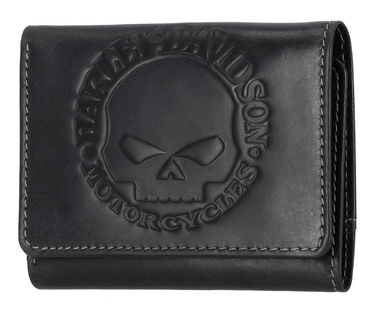 HARLEYDAVIDSON 3つ折ウォレット Amazon.com: HARLEY-DAVIDSON Men's Compact, Black, 3.25